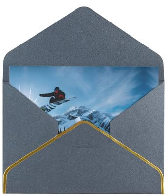 YANYU Grußkarten-Set mit Snowboard-Druck, verschiedene Umschläge, Geburtstag, Hochzeit, Wertschätzungskarte, 11,4 x 15,2 cm