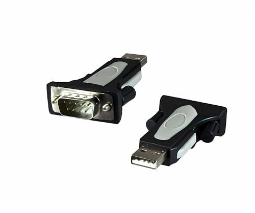 DINIC USB 2.0 Konverter USB auf seriell DB9, RS232 Adapter inkl. 0,80m USB Kabel, FT232RL Chip, kompatibel mit Windows, Mac und Linux