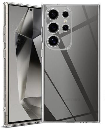 Crystal Clear for Samsung Galaxy S24 Ultra Case [Never Yellow] [Military Grade Protection] Shockproof Protective Phone Case Transparent Thin Slim Cover for Samsung S24 Ultra 6.8'' – Clear