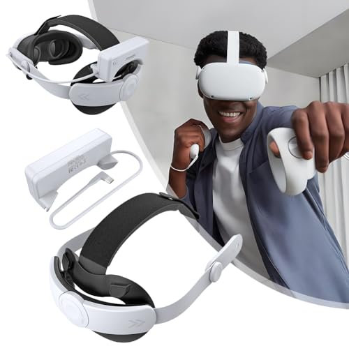 ALINUOYQ Head Strap for Me-ta Quest 3S/3 with 18500mWh Recharge Battery, Me-ta Quest Strap Replacement with Adjustable Balance and Comfort VR Accessories for Me-ta Quest 3/3S