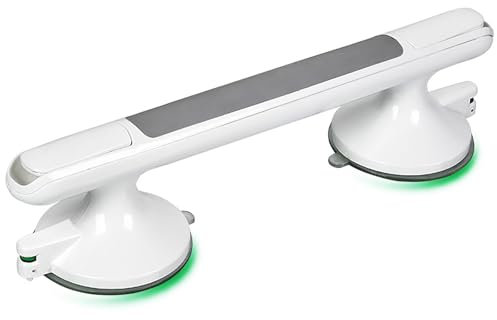 33cm Asa de Seguridad para Baño con Ventosa - Manija de Ducha Antideslizante, Soporte de Apoyo sin Perforación, Ideal para Personas Mayores, Duradero y Fácil de Instalar - Instalación de ventosa