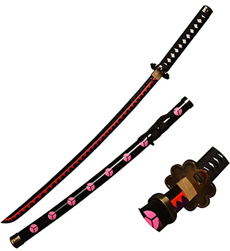 QWWZVQHJ Épée de Cosplay en Bois Anime, épée, Couteau d'épée de samouraï Japonais à Texture Originale Anime(C)