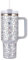 40 oz Thermal Mug with Straw and Handle, 1180 ml Double-Walled Stainless Steel Hot Cold Drinks Vacuum Drinking Cup, Coffee Mug for Home Travel (Leopard Print Grey, Millilitres, 1180 ml)