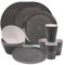 Juego de vajilla de melamina irrompible de 16 piezas | Platos, platos de postre, cuencos y tazas | Servicio para 4 | Duradero y reutilizable | Ideal para interiores, exteriores, picnics y camping