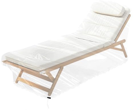 WDFCN Schutzhülle Gartenliege Abdeckung Gartenliege Sonnenliege mit Kordelzug 200x70x75 cm Liege Schutz Transparent Abdeckung Für Gartenmöbel Sonnenliege Liegestuhl Abdeckhaube Wasserdicht