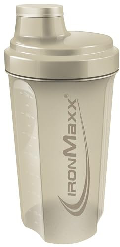 IronMaxx Eiweiß Shaker - 700ml Sandstone Beige | Proteinshaker mit Drehverschluss, Sieb & Mess-Skala | auslaufsicher, spülmaschinengeeignet & frei vom Weichmacher BPA & DEHP