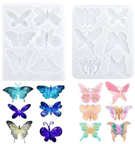 Waitamo Stampi per Resina, Stampi per Resina Libellule Stampi in Silicone per Resina per Realizzare Orecchini Collana Anello Portachiavi