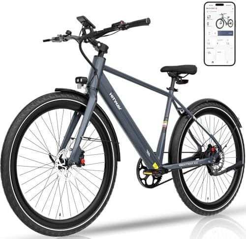 HITWAY E-Bike, Elektrofahrrad 700C für Herren Damen, Urban E-Fahrrad mit Drehmomentsensor & Riemenantrieb, 250W Motor bis 25 km/h, 36V 10,4Ah Akku, 40–80 km Reichweite