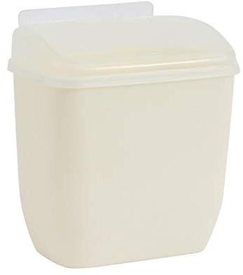 JINGYAN Paper Bins Kitchen Trash Can Wall Hanging Trash Bucket Plastic Storage Box Recycling Bin Toilet Trash Bin Bathroom Trash Can with Cover