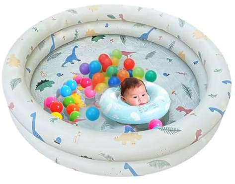 Djowyh Piscine Gonflable pour, Bassin Décathlon Extérieur, à Couleurs Vives avec Coussins Flottants pour Plage Jardin Terrasse