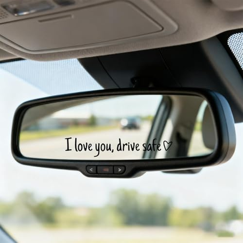 I Love You Drive Safe Aufkleber 8 Stk Ich Liebe Dich Fahr Sicher Vinyl Spiegelaufkleber Ich Liebe Dich wasserdichte Autoaufkleber Lustig Fahr Vorsichtig Auto Innenraum Deko Aufkleber für Paare Geschen