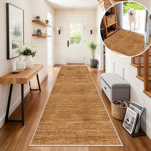 Fjhaeuo Teppich Läufer Flur Lang 50 x 300 cm Waschbar Teppichläufer Flur Läufer Teppich rutschfest Küchenteppich Flurläufer Teppich Läufer für Küche Eingang Korridor Wohnzimmer Schlafzimmer