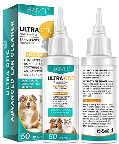 YaqvYoNg Dog Ear Cleaner for Dogs & Cats – Gentle Ear Cleaning Drops for Pets – Helps Remove Wax & Dirt, Supports Ear Hygiene – Non-Irritating Pet Ear Care Solution (1)