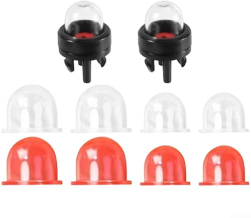 URPIZY Lot de 2 pompe d'amorçage et 8 bulles de carburant pour Zama 0057003 0057004 188-12, pièces de rechange en PVC robuste pour tronçonneuses à 2 temps coupe-bordures, souffleurs, tondeuses