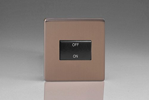 Varilight Flat Plate Screwless Brushed Bronze Fan Isolator Switch