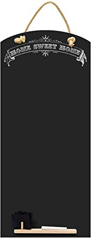 Chalkboards UK Sweet Home CHB131 Tableau noir fin avec corde, plateau et craie. Gamme Booths Design Bois, noir, 60 x 26,5 x 1 cm