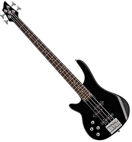 Chicago Linkshänder-Bassgitarre von Gear4music, Schwarz