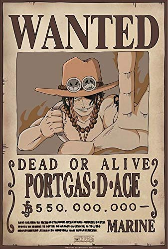 One Piece Poster Wanted Portgas D Ace Plakat | Bild 91x61 cm