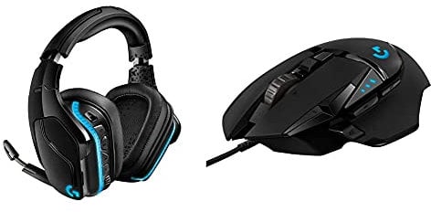 Logitech G502 Hero Souris Gamer Filaire (Souris RVB, 11 Boutons programmables, Souris pour PC et Ordinateur Portable) + Logitech G935 Casque Gamer sans Fil avec Son Surround 7.1 (PC, PS4, Xbox)