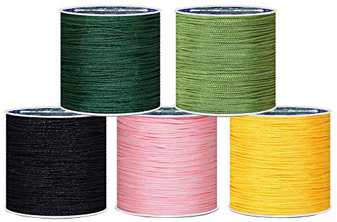 TOKYMOON 0,8 mm 45 m Nylonfaden Nylonschnur Gemischten farbigen Schnur für DIY Halskette Armband Handwerk für perlen Schmuckherstellung Schnur Stretchfaden Draht Stoff Crafting String(Grasgrün)