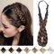 Silk-co Damen Haarband 5 Stränge Braun Highlights, Kunsthaar geflochtenes Stirnband, elastisches Haarband für Damen und Mädchen Hochzeit Vintage, mit Haargummi Haarteil Braids Extensions 2.5cm breit