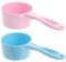 VILLCASE 2pcs Pet Food Spoons, Dog Food Measuring Spoons Portable Metering Scoops Long Handle Dog Cat Food Measuring Spoons Pet Supplies (Pink, Green)