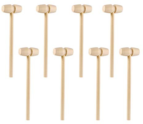 20 Stück Mini Holzhammer Hammer Schlagen Spielzeug Holz Krabben Schlägel Hammer für Schokolade