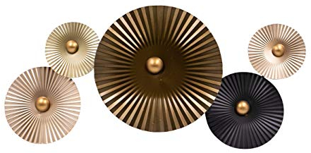 Mel-O-Design GmbH Moderne Metall-Wanddekoration Kreise zum Hängen 27 x 64 cm Wandbild Metallbild