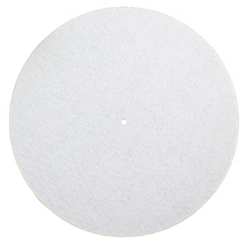 Alnicov 2MM Thick Anti-Static Felt Platter Turntable Mat Anti-Vibration Slipmat Audiophile For LP Vinyl Record Players White