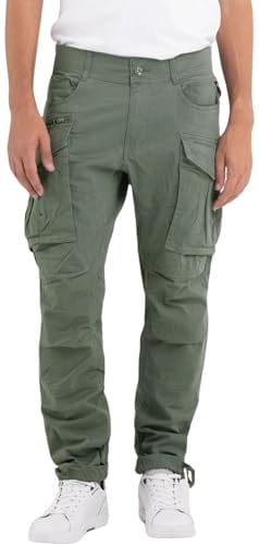 Replay Herren Cargo-Hose Joe Comfort-Fit aus Komfort Baumwolle, Aviator Green 703 (Grün), 28W / 32L