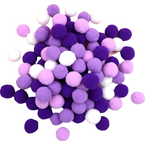 1000 Stück Bunte Mini Pompons,10mm Pompom Bälle Kleine Bommeln,Flauschigen Plüschbälle Filzkugeln Deko für Geburtstag & Hochzeit Party Dekorieren Lustige DIY Nähen Basteln Handwerk,Violett