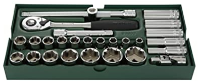 SATA ST09903SJ 27 Pieces 1/2” Drive 6 Point Metric Socket Tray Set