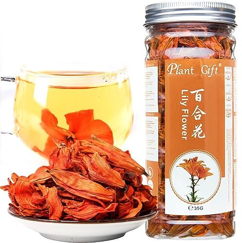 Plant Gift Pure Natural Lily Tea, 百合花 100% reiner natürlicher Lilien-Tee, Premium-Lilien, getrocknete Bio-Gesundheitslilie-Flower-Tee 35g