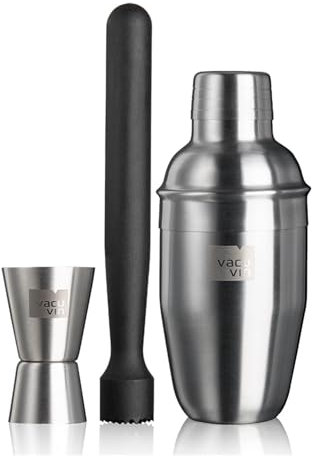 VACU VIN Essentials Cocktail Set Bar Alcohol Boston Mixing Jigger Muddler