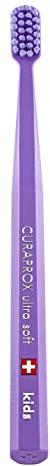 Curaprox CS Kinderzahnbürste - Für Kinder von 4-12 Jahren/Ultraweiche sanfte Reinigung | 5.500 Curen® Filamente/Lila | Einzelpackung/Hergestellt in der Schweiz