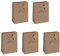 Sigel GT038/5 mittelgroße Geschenktüten aus Kraftpapier, 5er Set, 23 x 17 cm, braun, Christmas tree, Papier-Geschenktaschen Weihnachten