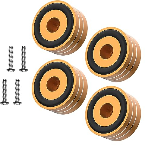 Tertullus 4 Stück HiFi Absorber Füße Gerätefüße 40mm×20mm Subwoofer füße Aluminium Lautsprecher Absorber Füße Zum Schrauben M4 für Subwoofer, Lautsprecher, Verstärker und Plattenspieler