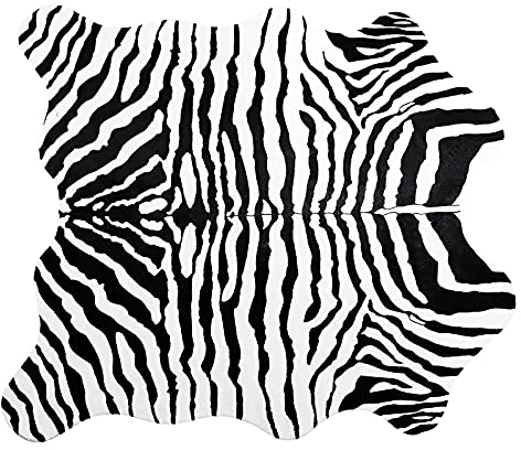 YDoo Rutschfester Kunstpelz-Bodenteppich Für Wohnzimmer Schlafzimmer,Faux-Zebra-Print-Bereichsteppich,Zebra-Print Weicher, Flauschiger Fellteppich-Zebra 140x160cm(55x63inch)
