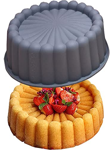 Ecoodisk Silicone Charlotte Cake Pan à gâteau de Moule réutilisable Pan à gâteau antiadhésive Fleurée Gâteau de gâteau Silicone Moules de Boulangerie