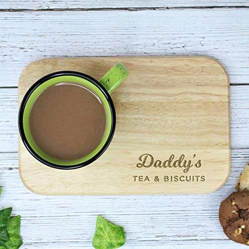 Daddy's Tea & Biscuits Board, Wooden Treat Board, Snack Tray, Father's Day, Birthday Gifts for Daddy, Brown