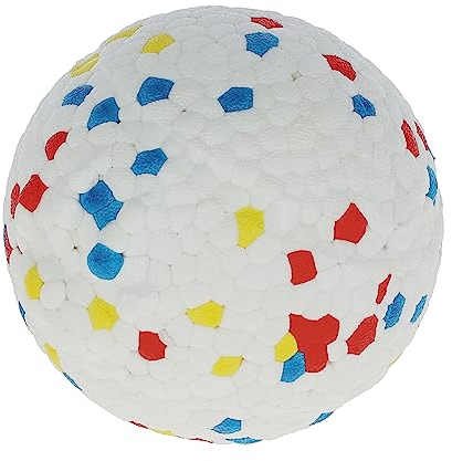 Kerbl Pet Wurf- und Apportierspielzeug E-TPU Ball, Hundespielzeug, weiß, gelb, blau, rot, Ø8cm, Hunde, zahn- und zahnfleischfreundlich