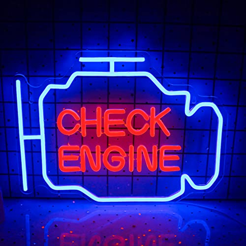 Panneau lumineux néon Check Engine pour mur, décoration murale, alimentation USB, pour pub, chambre d'adolescent, atelier de réparation, club, magasin de cave