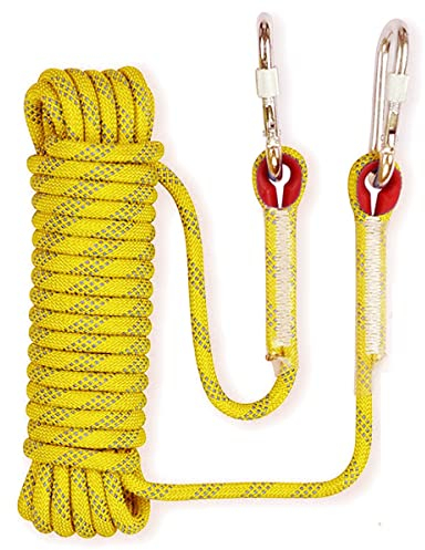 BLUNOA 12mm Statisches Kletterseil 10m(32ft) 50m(164ft) 100m(328ft) 200m(656ft) Abseilseil Für Feuerleiter Im Freien Für Canyoneering Rettungsarbeiten (Color : Yellow, Size : 12mm x 40m)