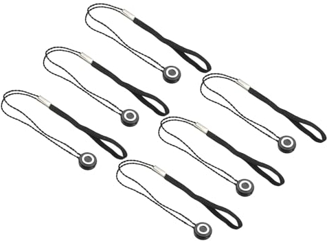PATIKIL Camera Lens Cap Leash, 6Pcs Nylon Elastic Adhesive Cap Cover String Cord Keeper Holder for Outdoor Photography Camera Preventing Lost, Black