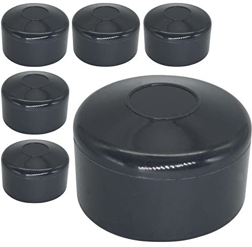 SKIR'CO Lot de 6 capuchons de poteau de clôture ronds en plastique gris 48,3 mm pour poteaux de clôture ronds à paroi épaisse Gris anthracite 7016