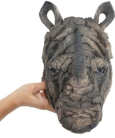 Mendler Deko Schädel HWC-H41, Wanddeko Kopf Trophäe, Polyresin Indoor Outdoor - Nashornkopf 26cm