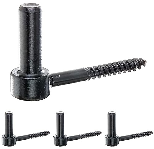 Alberts 306632 Kloben zum Einschrauben | J-Haken, mit angeschnittenem Gewinde | schwarzer Tauchlack | Dornmaß Ø16 mm | Länge 110 mm (Packung mit 4)