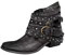 Damen Stiefeletten Biker Boots - Stiefel mit Nieten Schuhe Blockabsatz - Bequeme Herbst Winter Frauen Schuhe Schnallen