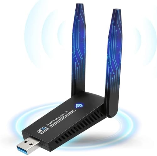 Oliveria USB WLAN Stick, 1300Mbps USB 3.0 WLAN Adapter 2.4GHz/5GHz Dual Band Internet Stick mit 5dBi Antenna für PC/Desktop/Laptop, Kompatibel mit Windows 11/10/8/7/Vista/XP, Mac OS