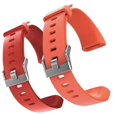 ENGERWALL Watch Band ONLY for Fitness Tracker S5, Replacement Bands Fit for Runmefit S5 Fitness Tracker Smart Watch (Red + Orange)